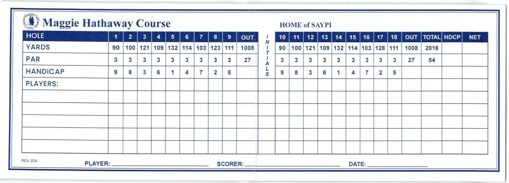 Scorecard Maggie Hathaway Golf Course Scorecard Maggie Hathaway Golf Course