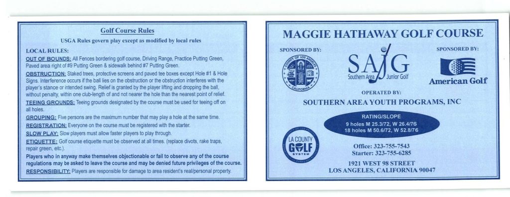 Scorecard Maggie Hathaway Golf Course Scorecard Maggie Hathaway Golf Course
